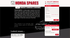 Desktop Screenshot of hondaspares.co.za