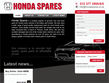 Tablet Screenshot of hondaspares.co.za